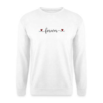 Ewiges Herz - Unisex Pullover - Weiß - Vorne - Alina (178cm) & Michal (187cm)