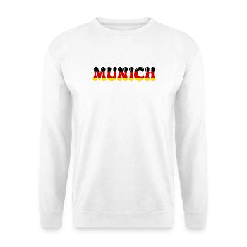 MUNCH Deutsche Flagge - Unisex Pullover - Weiß - Vorne - Alina (178cm) & Michal (187cm)
