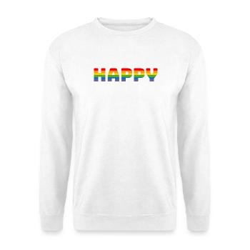 T-shirt arc-en-ciel Pride Happy | LGBT lgbtqi queer - Sweat-shirt Unisexe - blanc - Devant