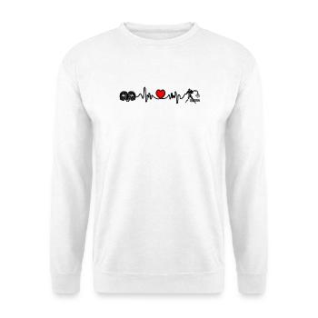 Herzfrequenz Cardio Widder Wassermann - Unisex Pullover - Weiß - Vorne