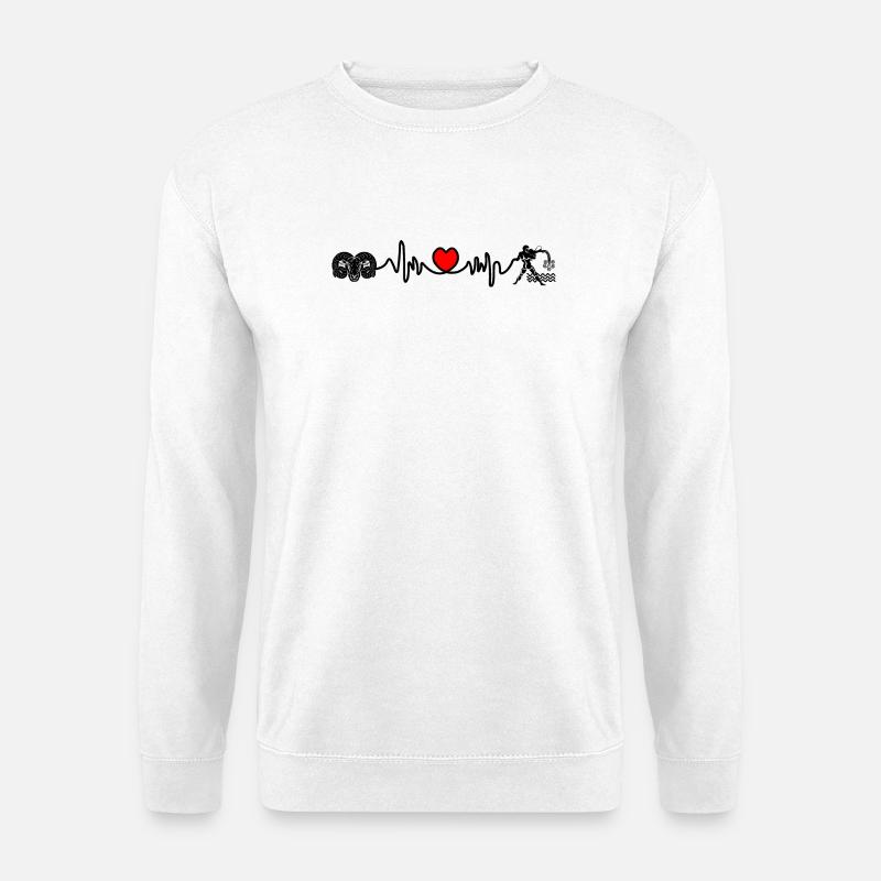 Herzfrequenz Cardio Widder Wassermann - Unisex Pullover - Weiß