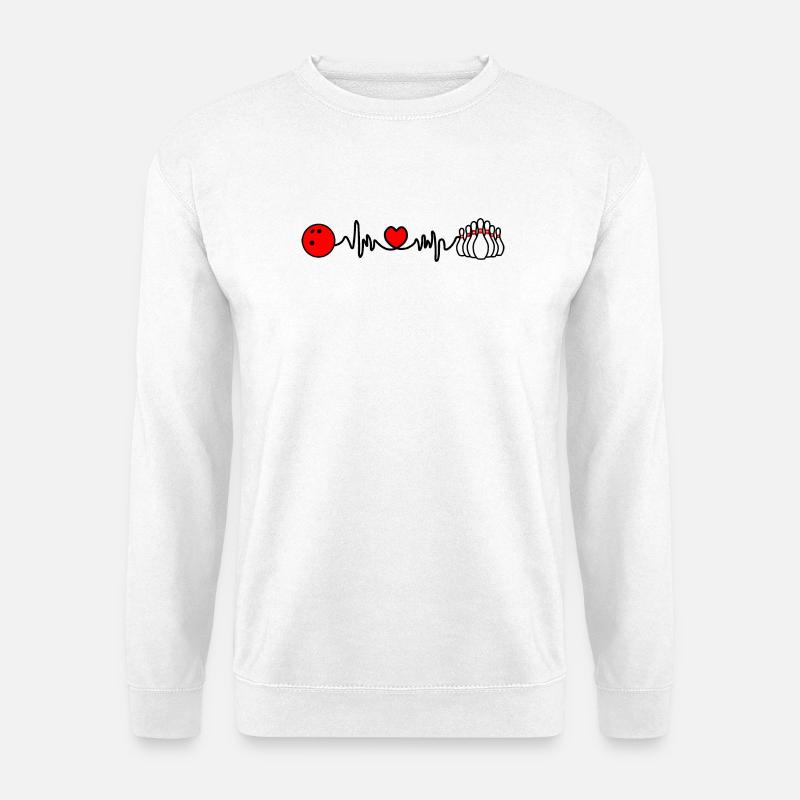 Bowling-Cardio-Herzfrequenz - Unisex Pullover - Weiß