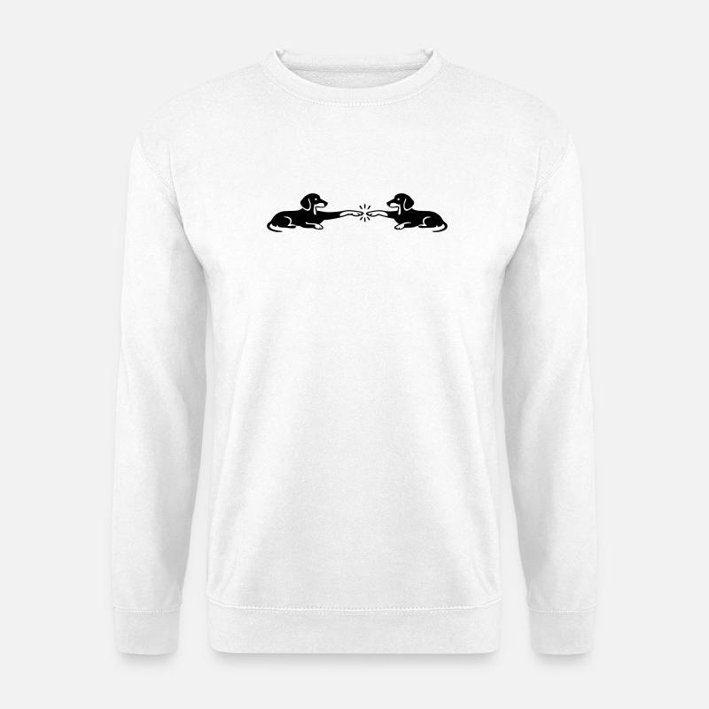 Dackel Pfoten Berührung Michelangelo - Unisex Pullover - Weiß