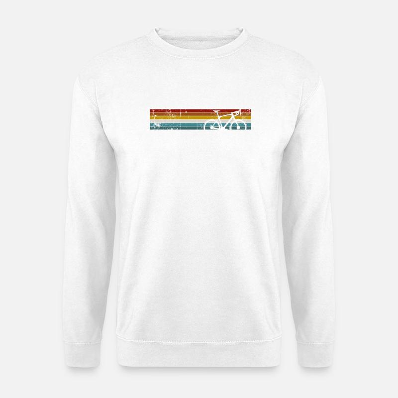 Regenbogen Streifen Fahrrad Silhouette - Unisex Pullover - Weiß
