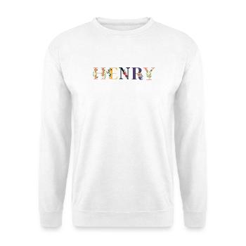 HENRY Name mit Blumen geschmückt - Unisex Pullover - Weiß - Vorne