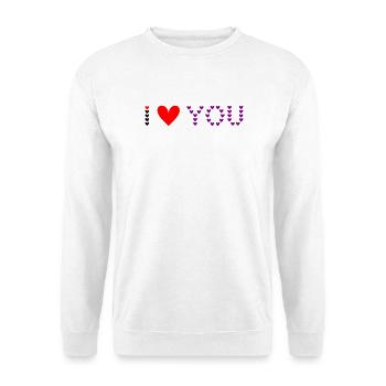 I love you - Herzmuster - Unisex Pullover - Weiß - Vorne