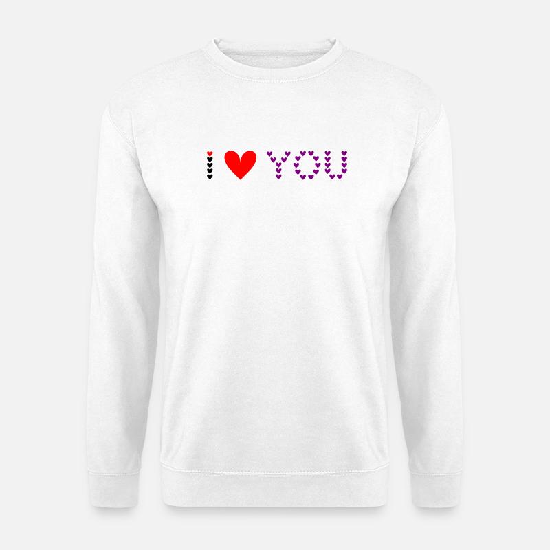 I love you - Herzmuster - Unisex Pullover - Weiß