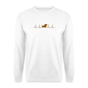 Dackel Herzschlag Hund - Unisex Pullover - Weiß - Vorne
