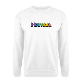 Typographie colorée de la fierté arc-en-ciel humaine - Sweat-shirt Unisexe - blanc - Devant