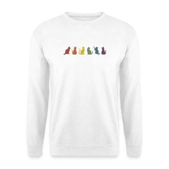 Colorful Pride Cats Silhouettes - Unisex Sweatshirt - white - Front