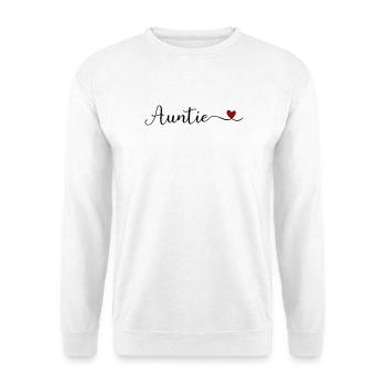 Auntie Typography with a Heart handwritten Font De - Unisex Sweatshirt - white - Front
