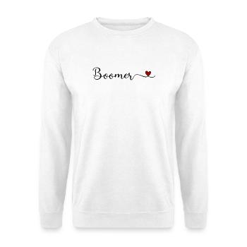 Cadeau de typographie Boomer Heart - Sweat-shirt Unisexe - blanc - Devant