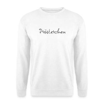 PRÖSTERCHEN, PARTY, GESELLIGKEIT, DAYDRINKING 🥂🥂 - Unisex Pullover - Weiß - Vorne - Alina (178cm) & Michal (187cm)