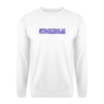 Stockholmer Pastel-Purpur-Tippfehler - Unisex Pullover - Weiß - Vorne - Alina (178cm) & Michal (187cm)