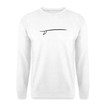Surfbrett Symbol Umriss Wellenreiten - Unisex Pullover - Weiß - Vorne