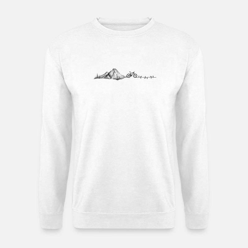 Heartbeat Mountainbike - Unisex Pullover - Weiß
