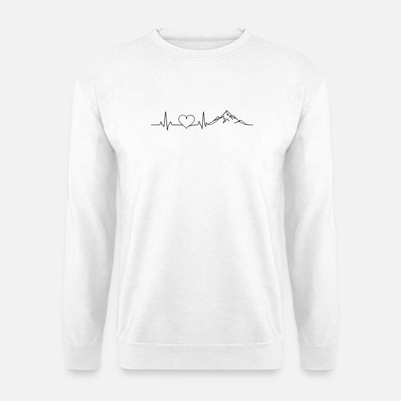 Berge Puls Herz - Unisex Pullover - Weiß
