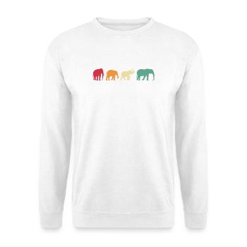 Elefant Vintage Geschenk Afrika - Unisex Pullover - Weiß - Vorne