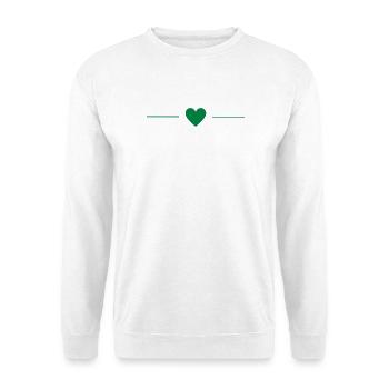 Grünes Herz | Minimal Love Design - Unisex Pullover - Weiß - Vorne