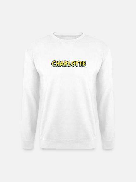 Charlotte – Handgezeichnete Typografie - Unisex Pullover - Weiß