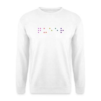 Queer Braille - Unisex Pullover - Weiß - Vorne - Alina (178cm) & Michal (187cm)