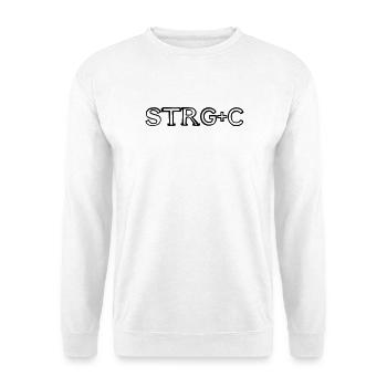Strg+C Tasten handgezeichnet - Unisex Pullover - Weiß - Vorne - Alina (178cm) & Michal (187cm)