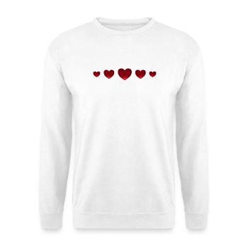 Red Hearts Love Valentine's Day Sparkle Ornament - Unisex Sweatshirt - white - Front
