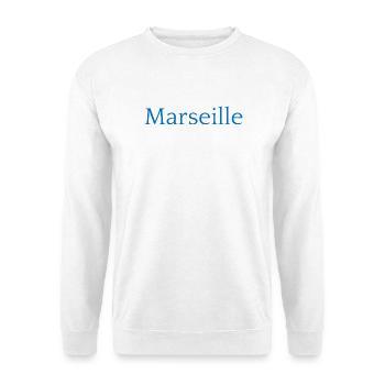 Marseille, France Conception typographique - Sweat-shirt Unisexe - blanc - Devant