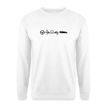 Cardio fréquence cardiaque de la voiture de sport avec guidon - Sweat-shirt Unisexe - blanc - Devant