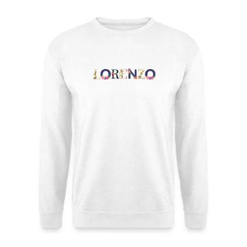 Le nom de LORENZO orné de fleurs - Sweat-shirt Unisexe - blanc - Devant