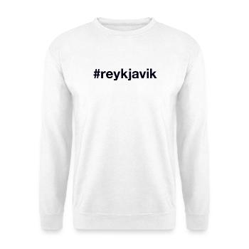 REYKJAVIK Hashtag Île d’Islande - Sweat-shirt Unisexe - blanc - Devant