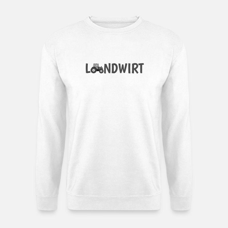 Landwirt Traktor Silhouette Design - Unisex Pullover - Weiß