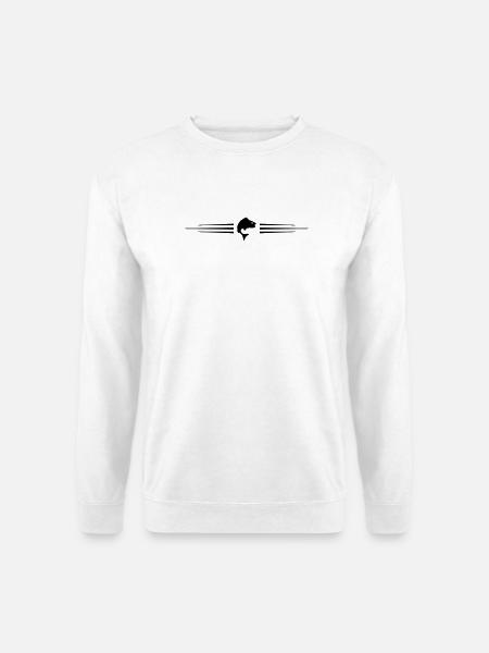 Fisch Symbol Linie - Unisex Pullover - Weiß
