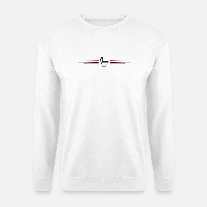 Wc Toilette Linie - Unisex Pullover - Weiß