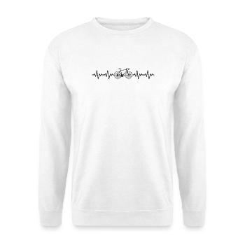 Bicycle Road Bike ECG Heartbeat Heart Rate - Unisex Sweatshirt - white - Front