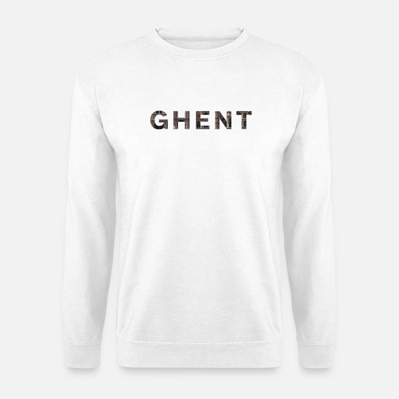 GHENT – Gothic Brick Typography - Unisex Pullover - Weiß