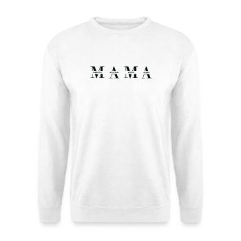 Horizontales MAMA Design in Schwar für dunkle Mode - Unisex Pullover - Weiß - Vorne