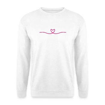 Minimal Herz Linie | Pink Love Design - Unisex Pullover - Weiß - Vorne