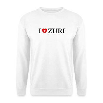I love Zuri - Unisex Pullover - Weiß - Vorne - Alina (178cm) & Michal (187cm)