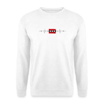 Amsterdam Flagge Herzschlag - Unisex Pullover - Weiß - Vorne