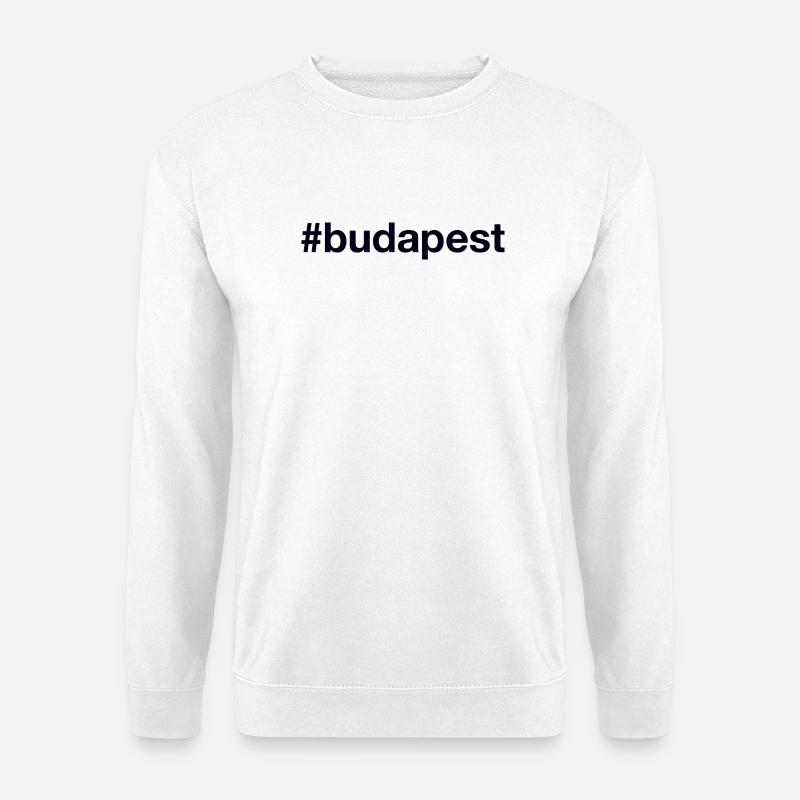 BUDAPEST Hashtag - Felpa unisex - bianco