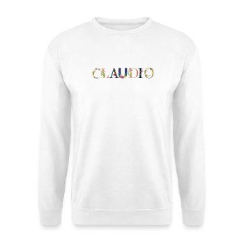 CLAUDIO Name mit Blumen geschmückt - Unisex Pullover - Weiß - Vorne