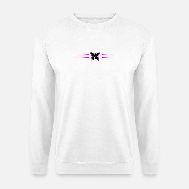 Schmetterling Symbol Linie - Unisex Pullover - Weiß