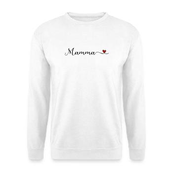 Mamma Herz Schriftzug - Unisex Pullover - Weiß - Vorne