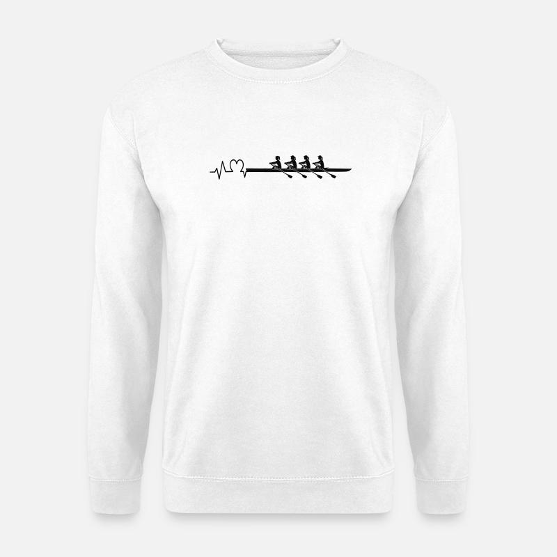 Rudern Herzschlag Frauenvierer - Unisex Pullover - Weiß