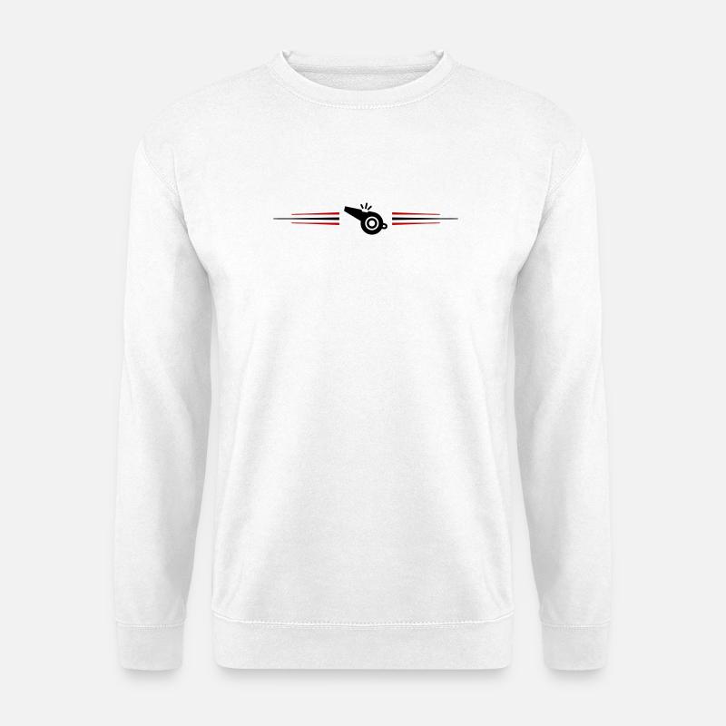 Trillerpfeife Pfeife Linie - Unisex Pullover - Weiß