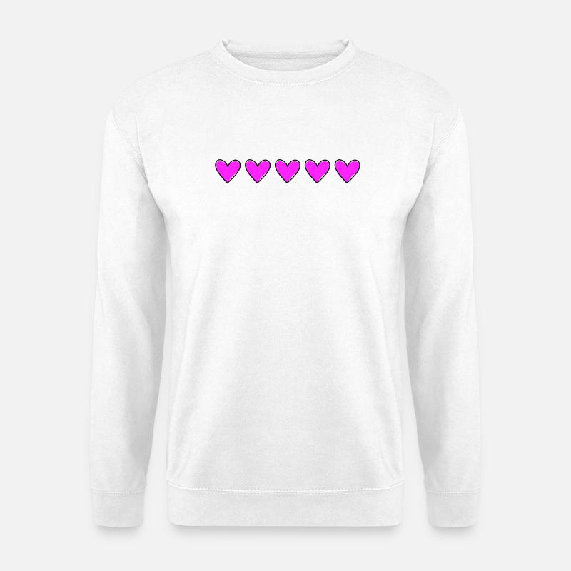 Herzen Linie Verliebt Liebe - Unisex Pullover - Weiß