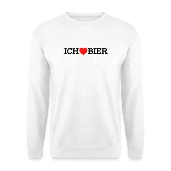 Ich liebe Bier (Farben änderbar) - Unisex Pullover - Weiß - Vorne