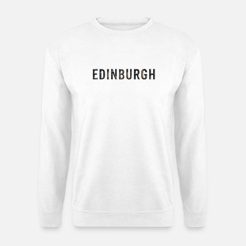 EDINBURGH – Architectural Stone Typography - Unisex Sweatshirt - white