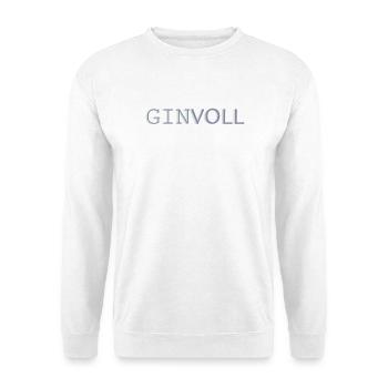 Ginvoll Pastell Typo Design - Unisex Pullover - Weiß - Vorne - Alina (178cm) & Michal (187cm)